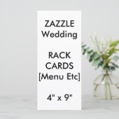 Aangepast bruiloft menu & programmacards 9 x 4 inc (Staand voorkant)