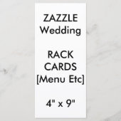 Aangepast bruiloft menu & programmacards 9 x 4 inc (Voorkant)