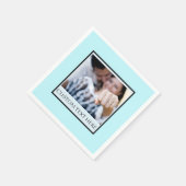 Aangepast bruiloft Verloving Napkin Foto & Text Bl Servet (Hoek)