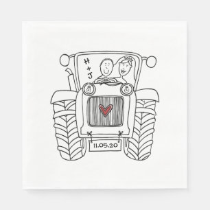 Aangepast bruiloft voor tractorland servet