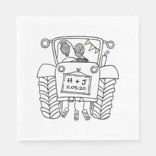 Aangepast bruiloft voor tractorland servet