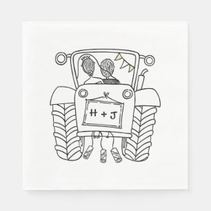 Aangepast bruiloft voor tractorland servet