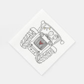 Aangepast bruiloft voor tractorland servet (Hoek)