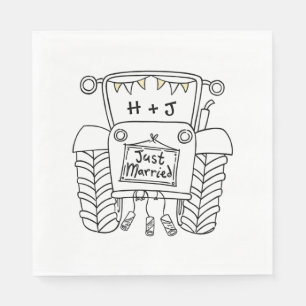 Aangepast bruiloft voor tractorland servet