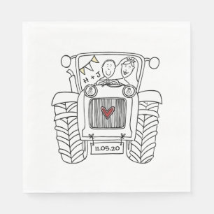 Aangepast bruiloft voor tractorland servet