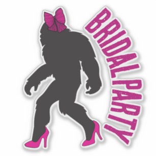 Aangepast bruiloftsfeest cadeau Chic Sassy Sasquat Sticker