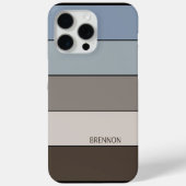 Aangepast Bruin Blauw Taupe Grijs Zwart Strepen Ku Case-Mate iPhone Case (Achterkant)