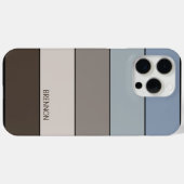 Aangepast Bruin Blauw Taupe Grijs Zwart Strepen Ku Case-Mate iPhone Case (Achterkant (horizontaal))
