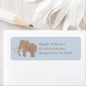 Aangepast Bruin, Blauw Woolly Mammoth Retouradres Etiket (Insitu)