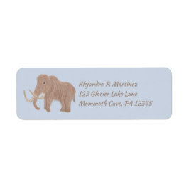 Aangepast Bruin, Blauw Woolly Mammoth Retouradres Etiket