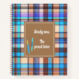 Aangepast bruin en blauw gelaagd Notitieboek