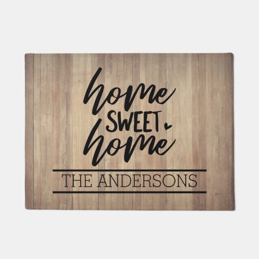 Aangepast bruin hout | Home Sweet Home Deurmat (Voorkant)