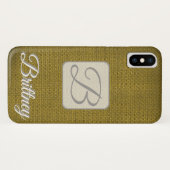 Aangepast bruin Iphone x hoesje (Achterkant (horizontaal))