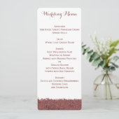 Aangepast bruin Marsala- en wit trouwmenu Menu (Staand voorkant)
