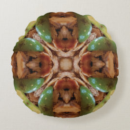 Aangepast bruin ontworpen ronde proefmodel rond kussen