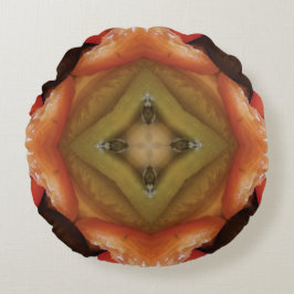 Aangepast bruin ontworpen ronde proefmodel rond kussen