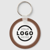 Aangepast bruin promotioneel bedrijf met Logo Sleutelhanger (Voorkant)