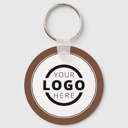 Aangepast bruin promotioneel bedrijf met Logo Sleutelhanger (Voorkant)