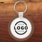 Aangepast bruin promotioneel bedrijf met Logo Sleutelhanger (Voorkant)