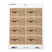Aangepast bruin rustiek etiket voor product (Full Sheet)