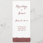 Aangepast bruine marsala en het menu Witte bruilof (Achterkant)