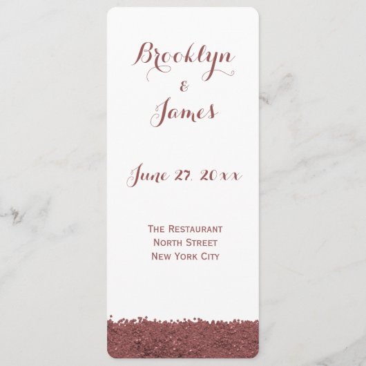 Aangepast bruine marsala en het menu Witte bruilof (Achterkant)