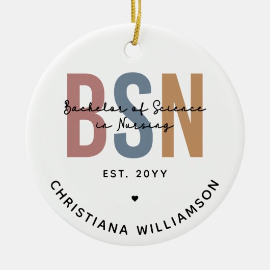 Aangepast BSN-bachelor voor wetenschap in verpleeg Keramisch Ornament (Voorkant)