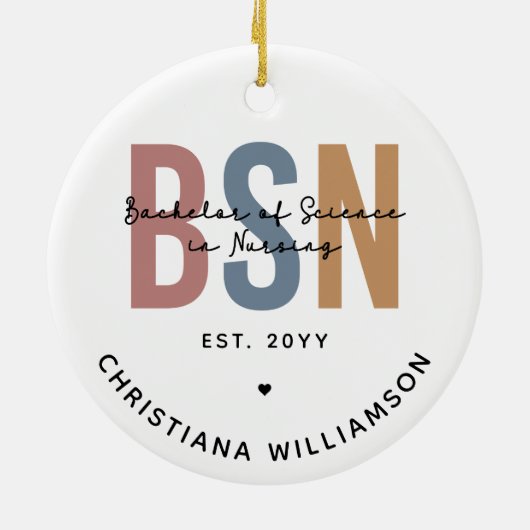Aangepast BSN-bachelor voor wetenschap in verpleeg Keramisch Ornament (Achterkant)