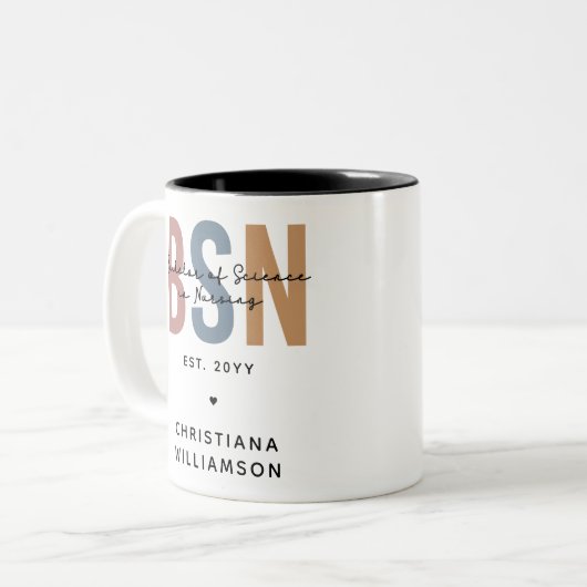 Aangepast BSN-bachelor voor wetenschap in verpleeg Tweekleurige Koffiemok (Voorkant links)