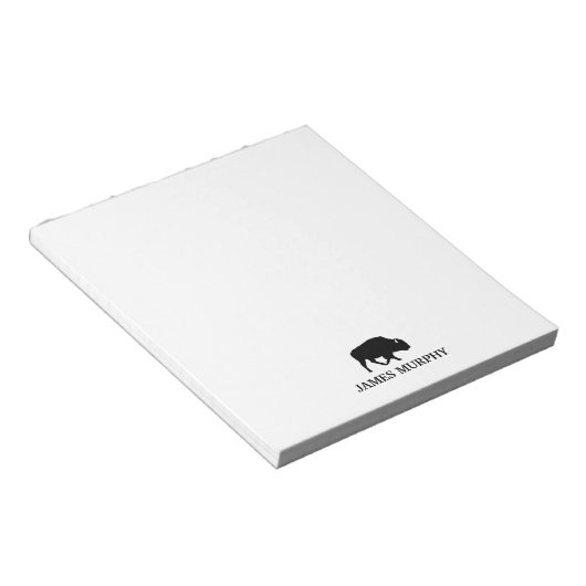 aangepast buffelsilhouet notitieblok (Schuin)