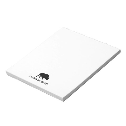 aangepast buffelsilhouet notitieblok (Linkerzijde)