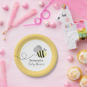Aangepast bumble bee Grey and Yellow Custom Papieren Bordje (Feest)