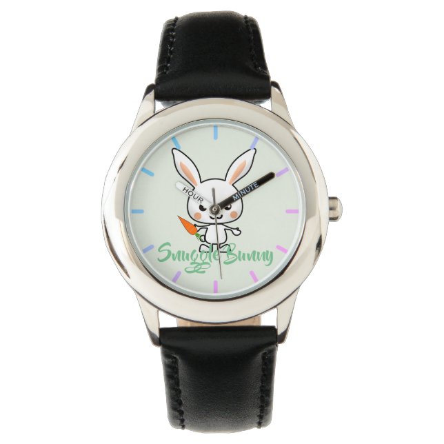 Aangepast Bunny Kawaii Horloge (Voorkant)