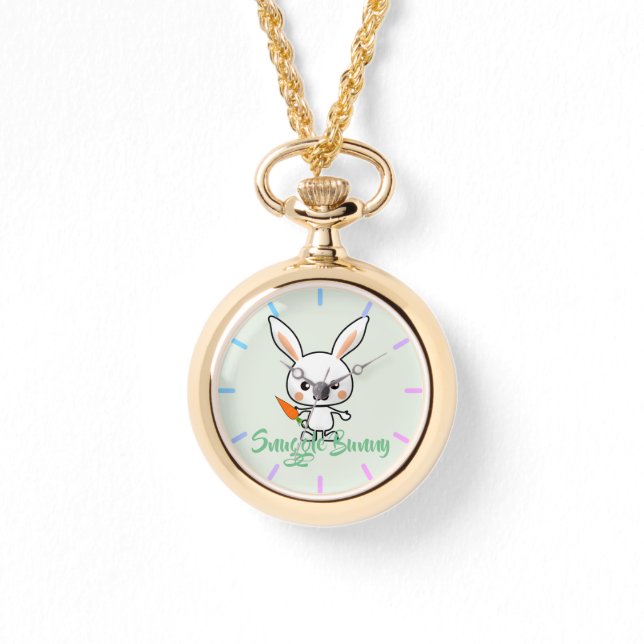 Aangepast Bunny Kawaii Horloge (Voorkant)