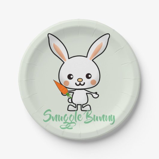 Aangepast Bunny Kawaii Papieren Bordje (Voorkant)