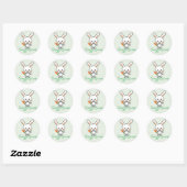 Aangepast Bunny Kawaii Ronde Sticker (Vel)