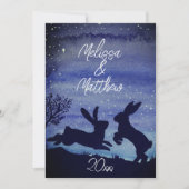 Aangepast Bunny Rabbit Blue Night Jubileum Wishes (Voorkant)