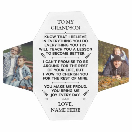 Aangepast cadeau aan mijn kleinzoon met 2 foto's voetbal (Enkel)