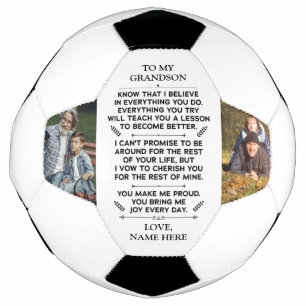 Aangepast cadeau aan mijn kleinzoon met 2 foto's voetbal