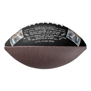 Aangepast cadeau aan onze kleinzoon met twee foto' american football