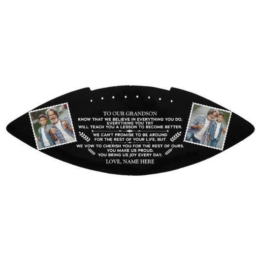 Aangepast cadeau aan onze kleinzoon met twee foto' american football (Paneel)
