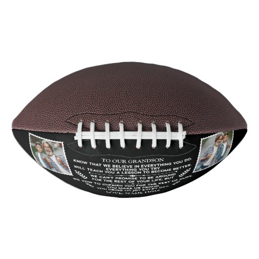 Aangepast cadeau aan onze kleinzoon met twee foto' american football (Voorkant)
