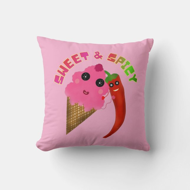 Aangepast cadeau Muts ijs en chilipeper  Kussen (Voorkant)