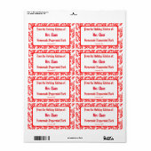 Aangepast cadeau rood wit kerstfeest pepermunt pat etiket (Full Sheet)