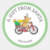 Aangepast cadeau van de Kerstman sticker voor kind (Voorkant)