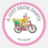 Aangepast cadeau van Santa Sticker voor kinderen (Voorkant)