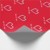 Aangepast cadeau voor 8-bits rood pixel-hartcomput cadeaupapier (Hoek)
