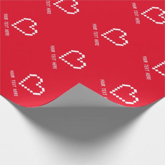 Aangepast cadeau voor 8-bits rood pixel-hartcomput cadeaupapier (Hoek)