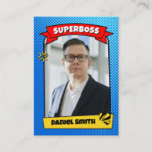Aangepast cadeau voor baas, Comic Superboss Tradin Contactkaartje (Voorkant)