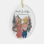 Aangepast cadeau voor beste vriend portret keramisch ornament (Rechts)